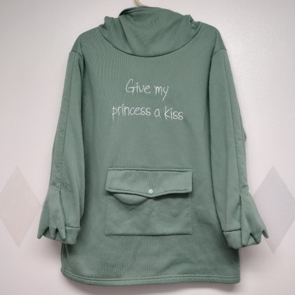 Give My Princess A Kiss frog cozy hoodie with feet 2XL